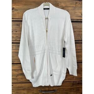 DIAMOND SUPPLY CO. Women's Quartz Varsity White Cardigan Sz L NWT